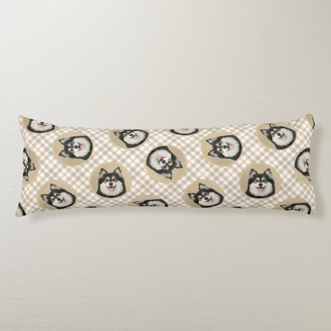 Cojín Pintura finlandesa de Lapphund en negro y arte de  (Anverso)