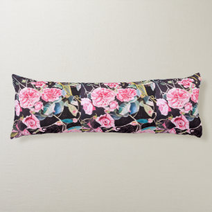 Cojín Pintura floral de flores de acuarela de rosa rosa
