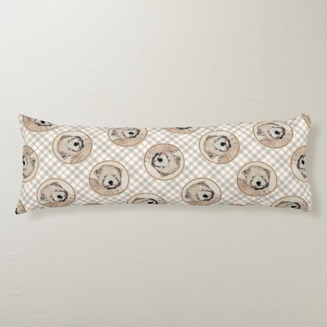 Cojín Pintura Terrier de Ruedas Recubiertas Blancas Arte (Anverso)