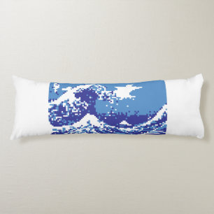 Cojín Pixel Tsunami Blue 8 bit Pixel Art