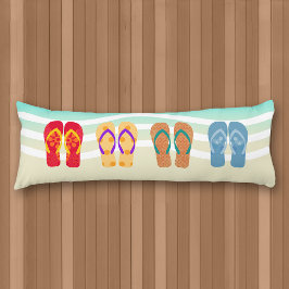 Cojín Playa de verano colorida Flip Flops Body Pillow