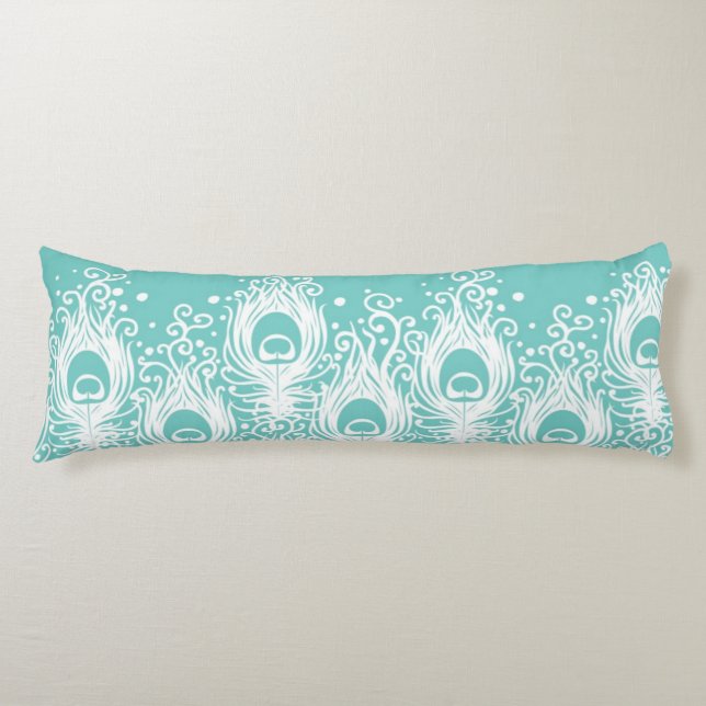 Cojín Plumas suaves del pavo real (Anverso)