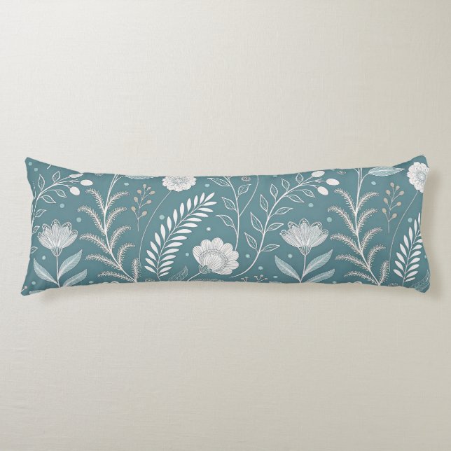 Cojín Poliéster de impresión floral moderna cepillado (Anverso)