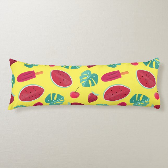 Cojín Popsicle, cerezo, fresa y sandía (Anverso)