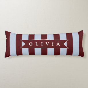 Cojín Preppy Personalizado Raya de Cabaña Marrón Azul