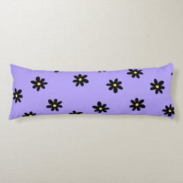 Cojín Preppy Purple Black Floral Simple Flower Pattern