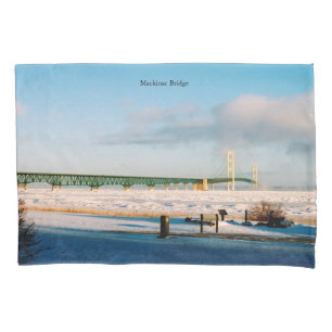 Cojín Puente Mackinac funda de almohadas de invierno de