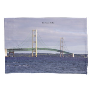 Cojín Puente Mackinac funda de almohadas de la ciudad de