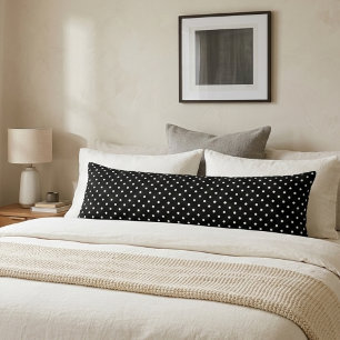Cojín Punto de polka blanco y negro elegante