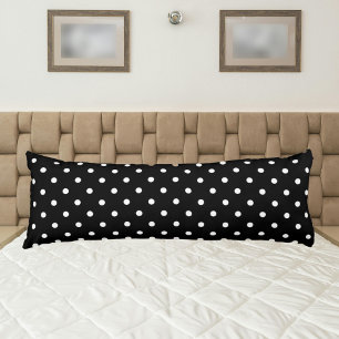 Cojín Punto de polka blanco y negro elegante