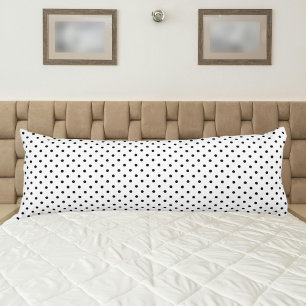 Cojín Punto de polka blanco y negro elegante