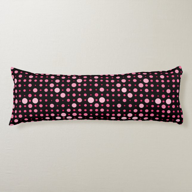 Cojín Punto Polka Moderno 01.BG Negro Rosa (Anverso)