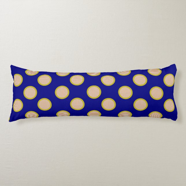 Cojín Puntos de Gingham, Blue Body Pillow (Anverso)