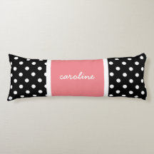 Puntos de Polka Cute, Negro/Blanco y Rosa, agrega 