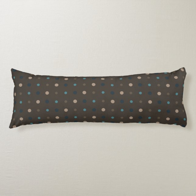 Cojín Puntos marrones, azules y beige (Anverso)