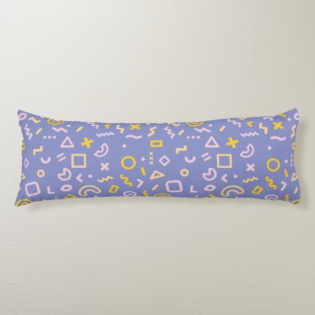 Cojín Purple Memphis Pattern Body Pillow (Anverso)