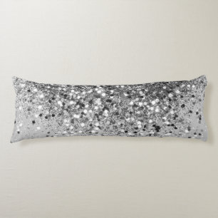 Cojín Purpurina gris plateado suave #1