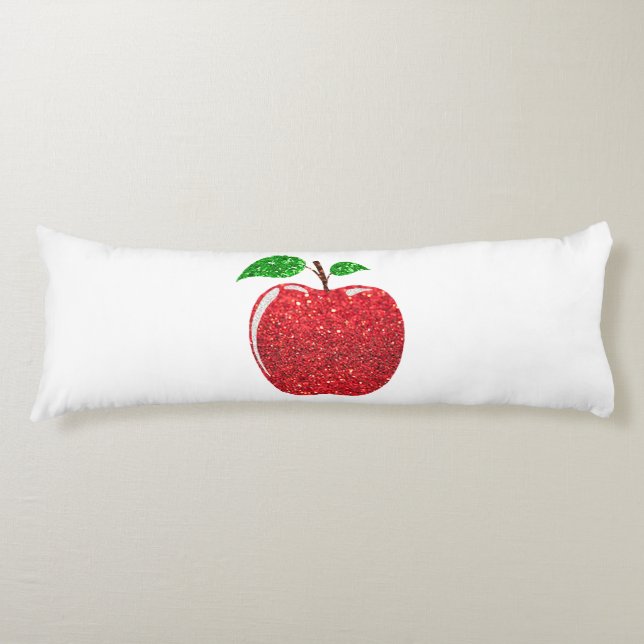 Cojín Purpurina rojo de imitación de Apple (Anverso)