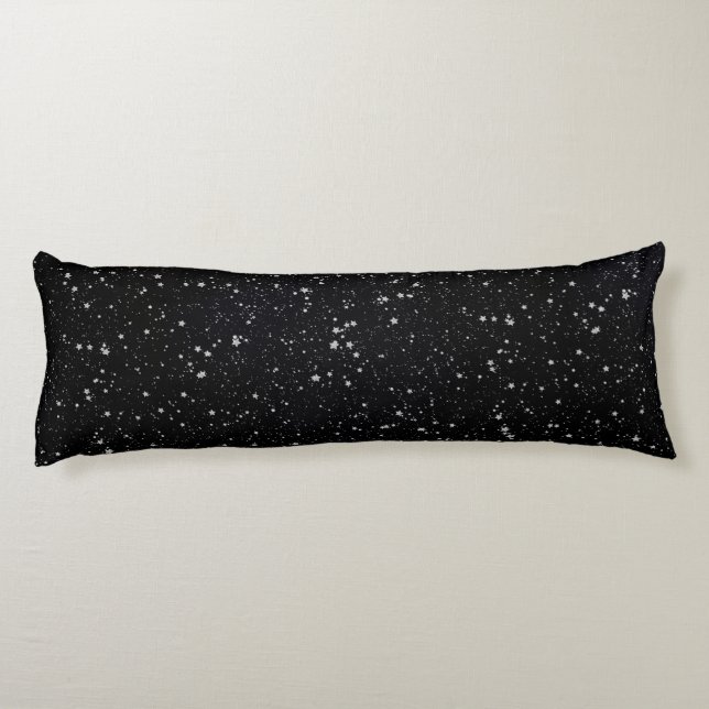 Cojín Purpurina Stars2 - Negro de plata (Reverso)