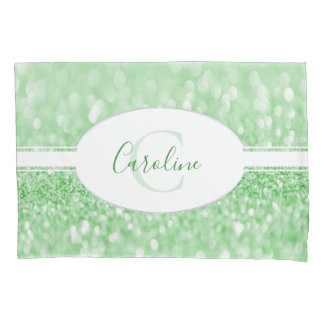 Cojín Purpurina verde Personalizar Funda de almohada