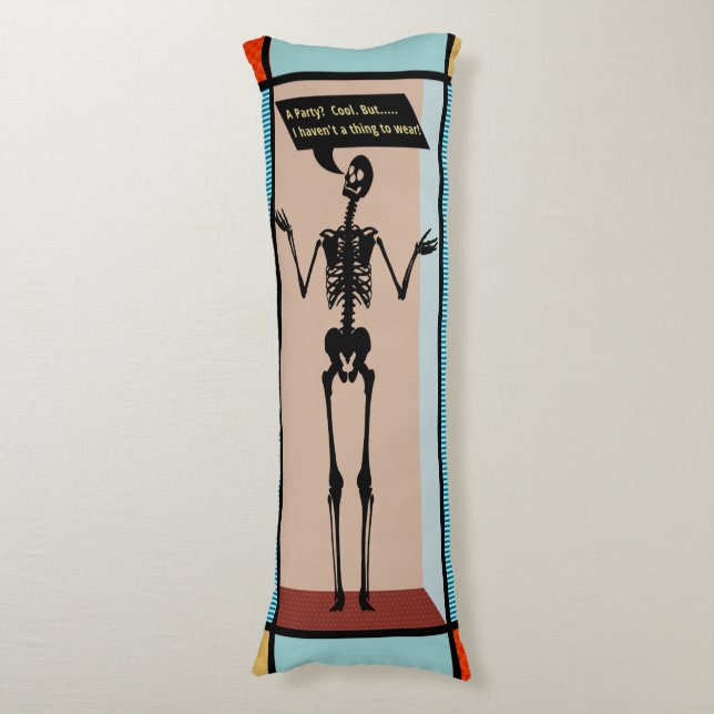 Cojín Quirky Mondrian Skeleton - No tiene nada que usar (Frente vertical)
