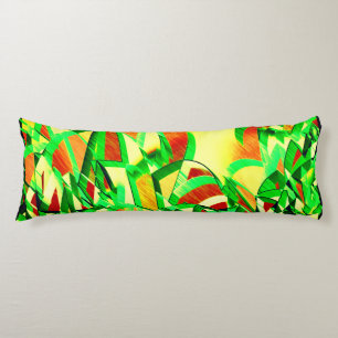 Cojín Rachas verdosas sobre imagen roja con llovizna