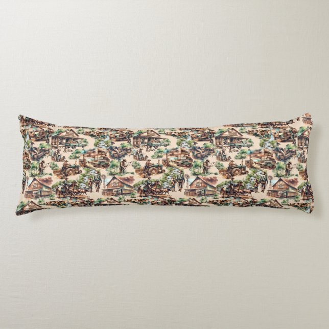 Cojín Rancho occidental o escenario rural (Anverso)