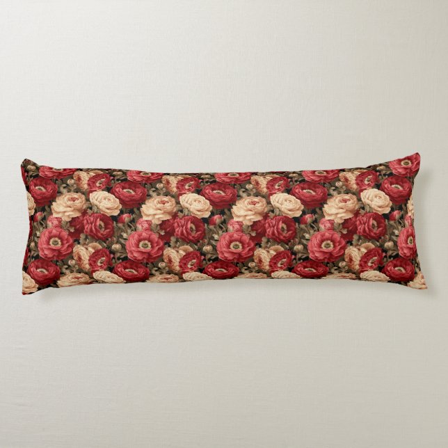 Cojín Ranunculus Imprimir Decoración Rústica Romántica E (Reverso)
