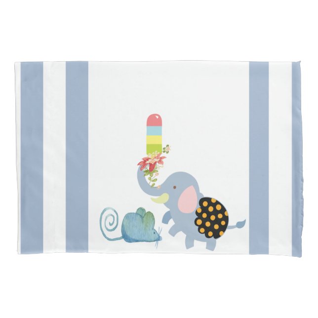 Cojín Ratón elefante azul de la banda Funda de almohada (Anverso)