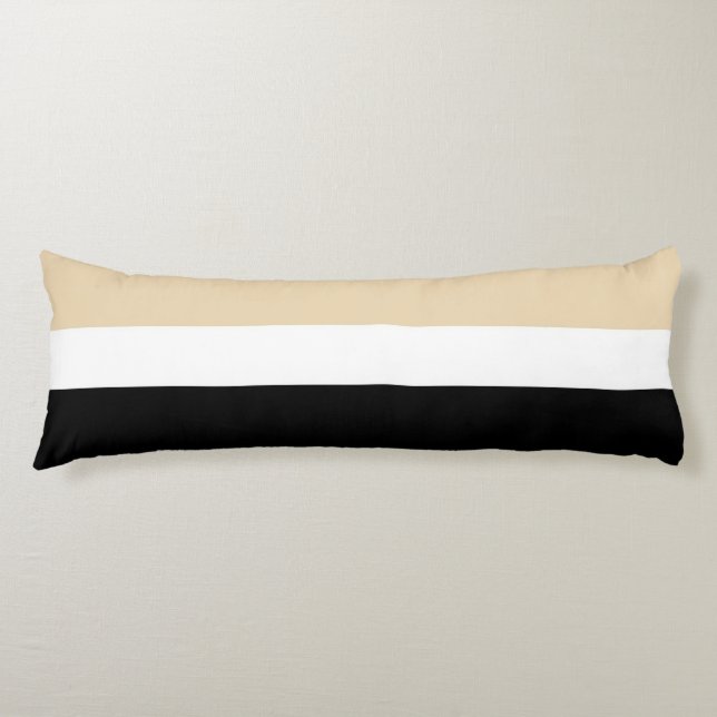 Cojín raya abstracta beige negro (Anverso)