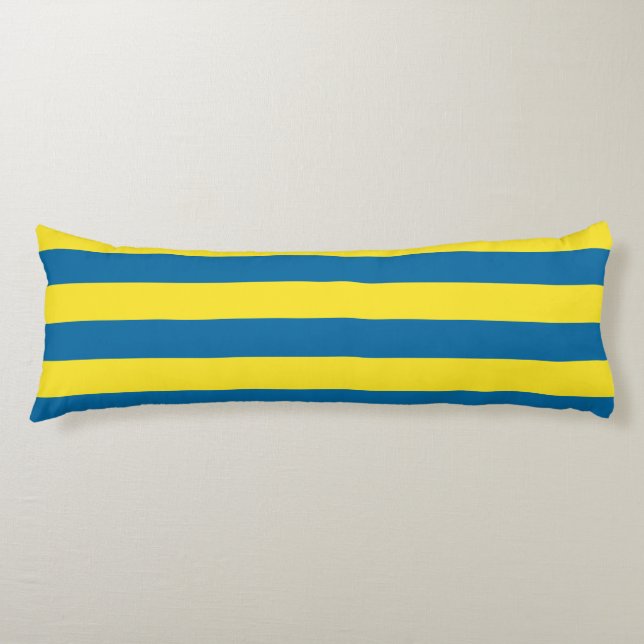 Cojín Rayas | Azul y Amarillo | PERSONALIZABLE (Anverso)