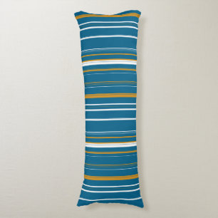 Cojín Rayas azules amarillas y blancas