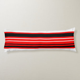 Cojín Rayas blancas rojas y negras