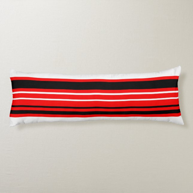 Cojín Rayas blancas rojas y negras (Reverso)