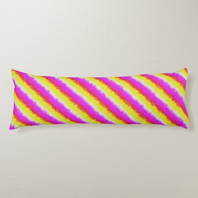 Cojín Rayas de arco iris rosado de Artdeco (Anverso)