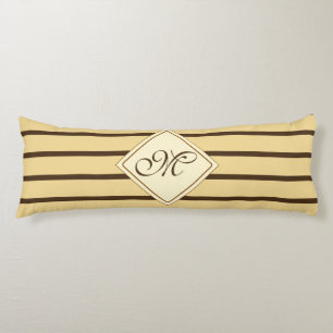 Cojín Rayas de BG Patrón beige grabado + su monograma