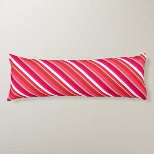 Cojín Rayas de caramelo en capas - rojo, rosa y blanco