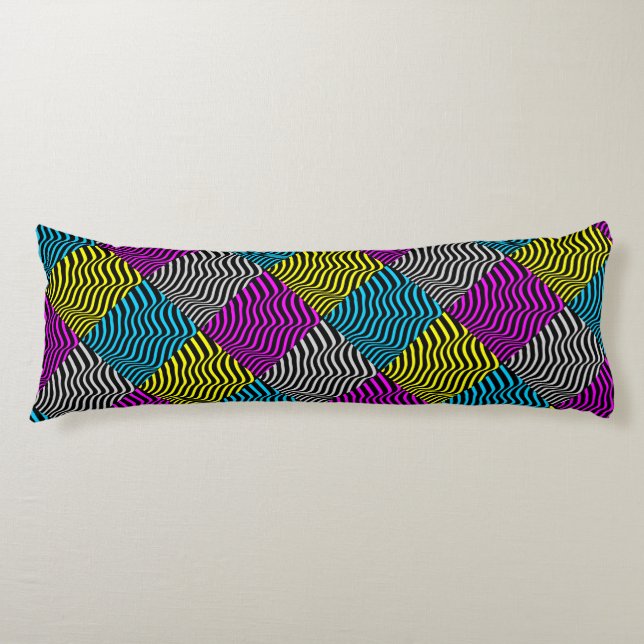 Cojín Rayas de cebra - Patrón geométrico Resumen Art 3D (Anverso)