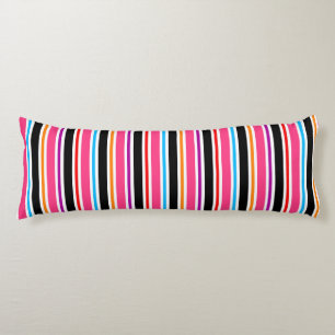 Cojín Rayas de colores multicolor rosado negro