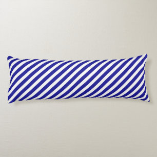 Cojín Rayas diagonales azules y blancas