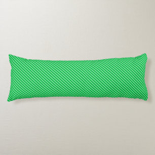 Cojín Rayas diagonales - verde esmeralda y blanco