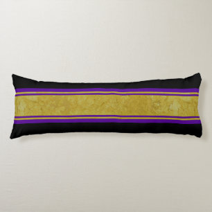 Cojín Rayas doradas violeta oscuro + tu color de fondo