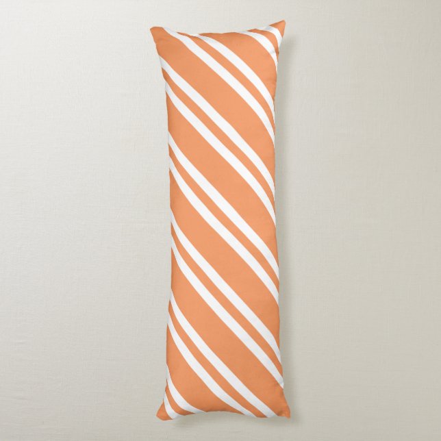 Cojín Rayas naranja y blancas (Atrás (Vertical))