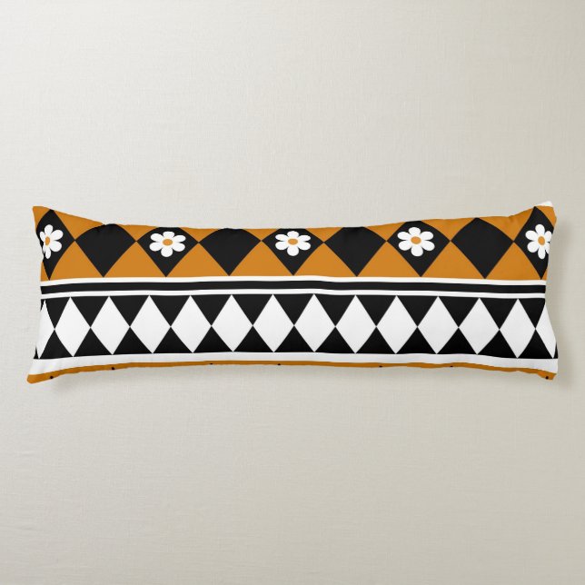 Cojín Rayo de borde Flor Diamante Boho Patrón floral (Anverso)