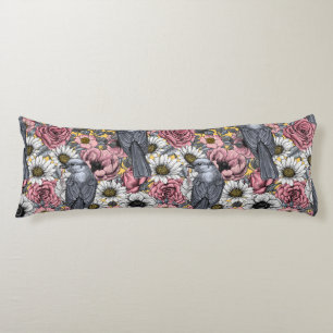 Cojín Rayos grises y flores