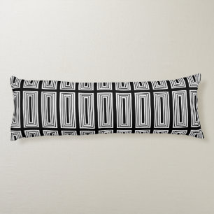 Cojín Rectángulos anidados en blanco y negro