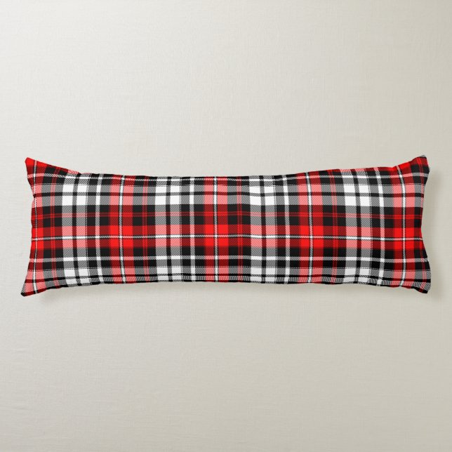 Cojín Red Black White Plaid Tartan Pattern Design  (Anverso)