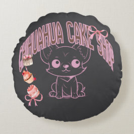 COJÍN REDONDO チワワのケーキ屋さん、子犬、犬好き、スイーツ、ケーキが好きな人の
