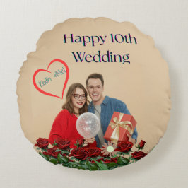 Cojín Redondo 10º Aniversario de Boda