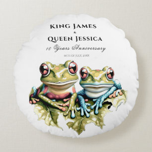 Cojín Redondo 10 años Boda Aniversario Jardín Fiesta Casual